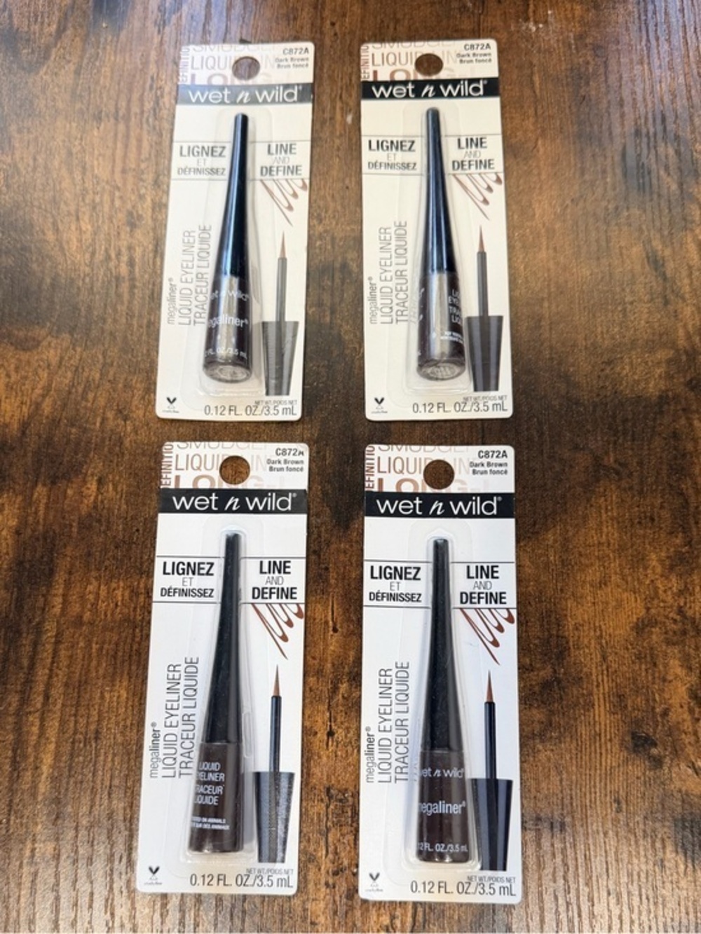 wet n wild DARK BROWN Liquid Eyeliner  (4-Pack)